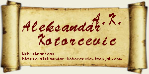 Aleksandar Kotorčević vizit kartica